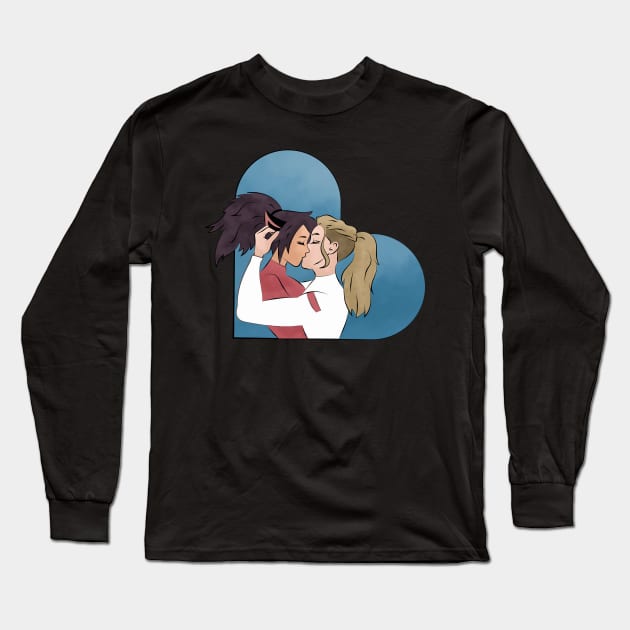 Catradora Kiss Long Sleeve T-Shirt by Sepheria